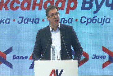 Predizborni miting kandidata za predsednika Srbije Aleksandra Vučića u Kruševcu