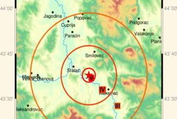 Zemljotres u regionu mesta Deligrad, 16 kilometara od Kruševca