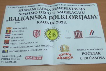 U Kaoniku se u subotu održava 13. „Balkanska folklorijada“